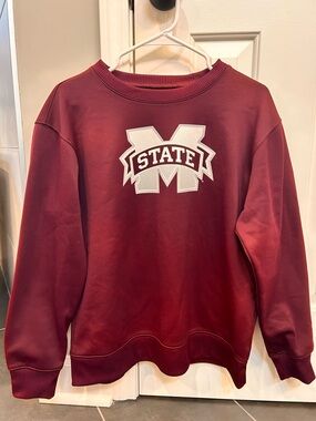 adidas Maroon Crewneck MSSTATE Sweatshirt